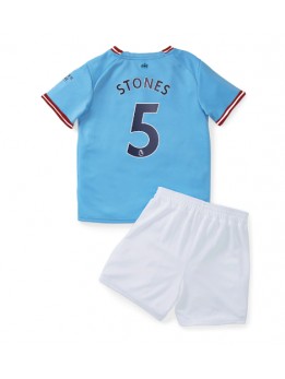 Manchester City John Stones #5 Heimtrikotsatz für Kinder 2022-23 Kurzarm (+ Kurze Hosen)